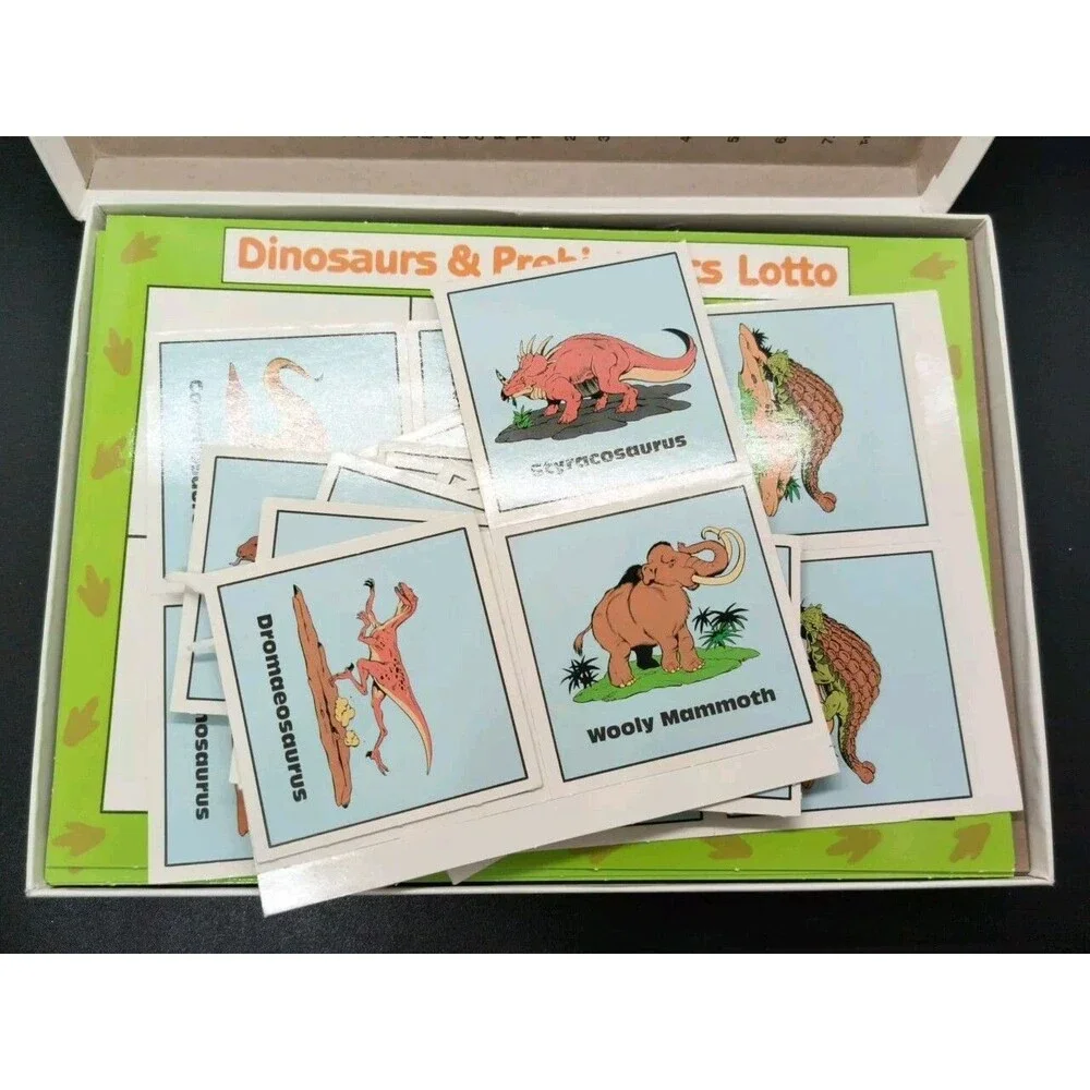 1986 Dinosaurs & Prehistoric Lotto Match Game Educational Trend Enterprises